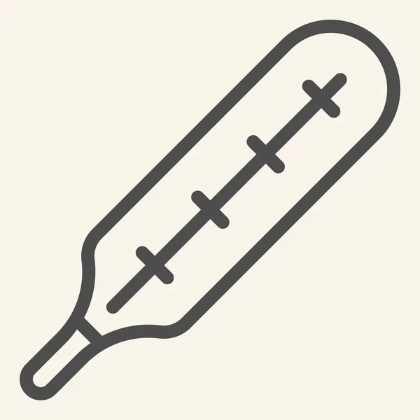 Icône de ligne de thermomètre. Matériel médical schéma pictogramme de style sur fond blanc. Instrument de mesure et d'indication de la température pour le concept mobile et la conception web. Graphiques vectoriels . — Image vectorielle