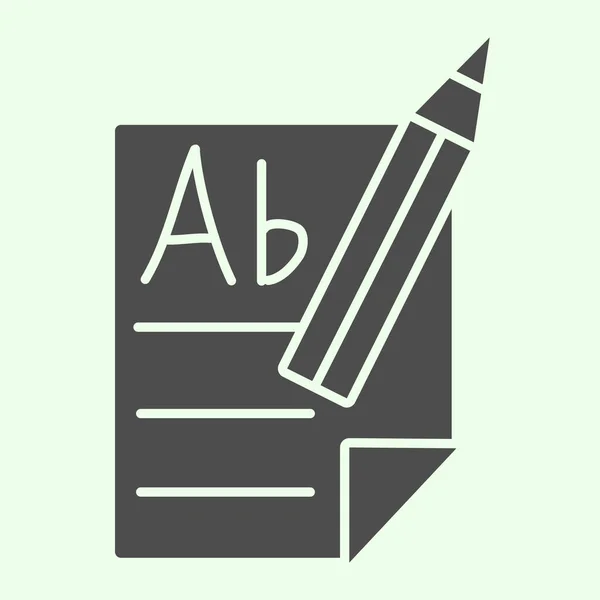 Plik i ołówek solidna ikona. Document Piktogram w stylu glifów ołówkowych na białym tle. Napisz prosty dokument biurowy dla koncepcji mobilnej i projektowania stron internetowych. Grafika wektorowa. — Wektor stockowy