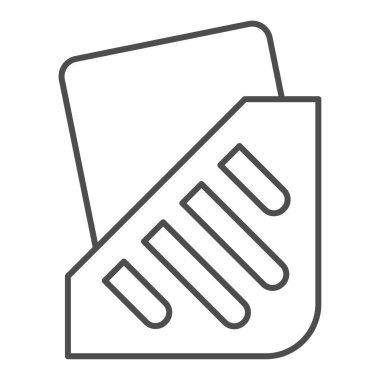 Belge dizini ince çizgi simgesi. Kağıt sembollü ayakta duran bavul, beyaz arkaplanda ana hatlı resim çizimi. Mobil konsept ve web tasarımı için ofis ya da kırtasiye öğesi işareti. Vektör grafikleri.