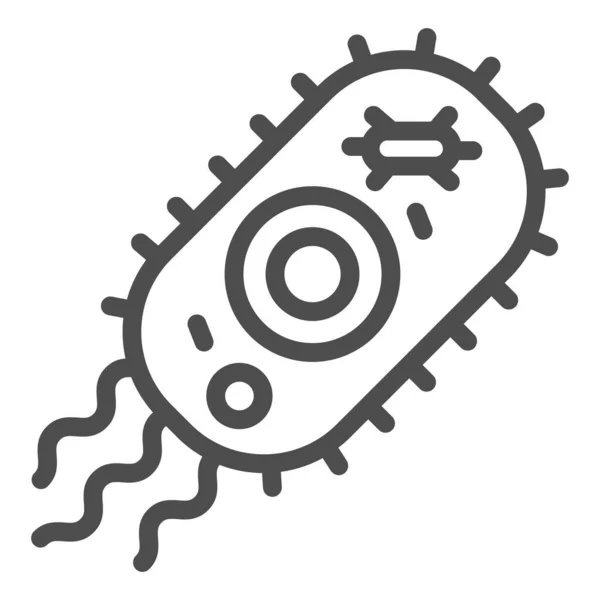 Вірусна ікона мікроорганізмів. Клітина або бактерія небезпечного мікробу окреслюють стиль піктограми на білому тлі. Coronavirus oval bacillus для мобільного концепту та веб-дизайну. Векторна графіка. — стоковий вектор