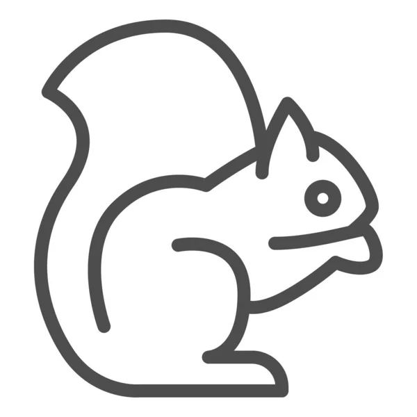 Icône de ligne écureuil. Animal assis de la forêt, silhouette simple. Concept de conception vectorielle des animaux, pictogramme de style contour sur fond blanc, utilisation pour le web et l'application. Eps 10 . — Image vectorielle