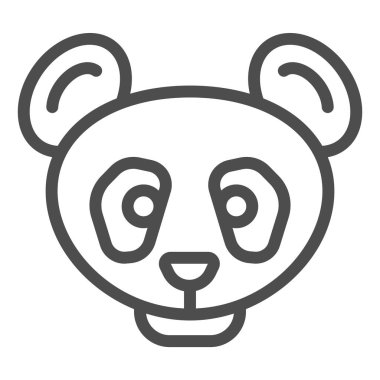 Panda başlığı simgesi. Basit siluet, bambu Asya ayısı. Hayvanlar için vektör tasarımı konsepti, beyaz arka planda taslak biçim piktogramı, web ve uygulama için kullanım. Eps 10.