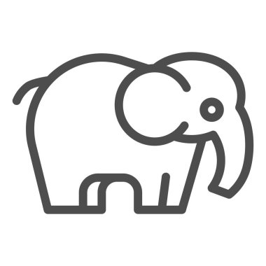 Fil çizgisi simgesi. Safari yapan basit bir hayvan silueti. Hayvanlar için vektör tasarımı konsepti, beyaz arka planda taslak biçim piktogramı, web ve uygulama için kullanım. Eps 10.