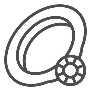 Evlilik yüzüğü ikonu. Elmas nişan yüzüğü çizimi beyaza izole edilmiş. Takı tasarımı, web ve uygulama için tasarlanmış. Eps 10.