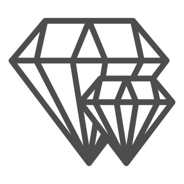 Elmas çizgisi simgesi. Beyaza izole edilmiş iki parlak vektör çizimi. Takı tasarımı, web ve uygulama için tasarlanmış. Eps 10.