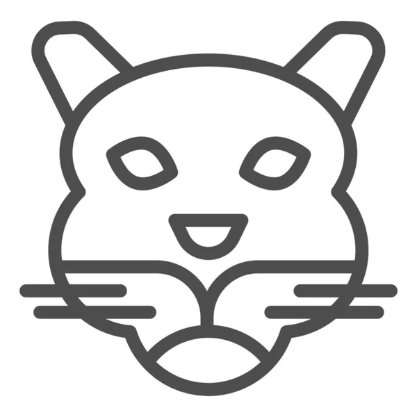 Ícone da linha da cabeça do tigre. Mascote artístico de cara de animal selvagem, silhueta simples. Conceito de design de vetor de animais, pictograma de estilo de esboço em fundo branco, uso para web e aplicativo. Eps 10 . — Vetor de Stock