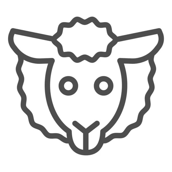 Sheep head line icon. Minimal sheep face symbol, farm lamb. Animals vector design concept, outline style pictogram on white background, use for web and app. Eps 10. — Stock Vector