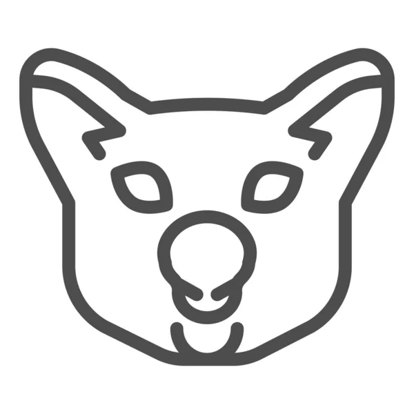 Koala hoofd icoon. Schattig simpel dierengezicht silhouet. Dieren vector ontwerp concept, schema stijl pictogram op witte achtergrond, gebruik voor web en app. Eps 10. — Stockvector
