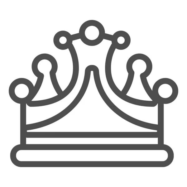 クラウンラインのアイコン。白に隔離された王室の装飾ベクトルイラスト。ウェブとアプリのために設計されたジュエリーアウトラインスタイルのデザイン。Eps 10. — ストックベクタ