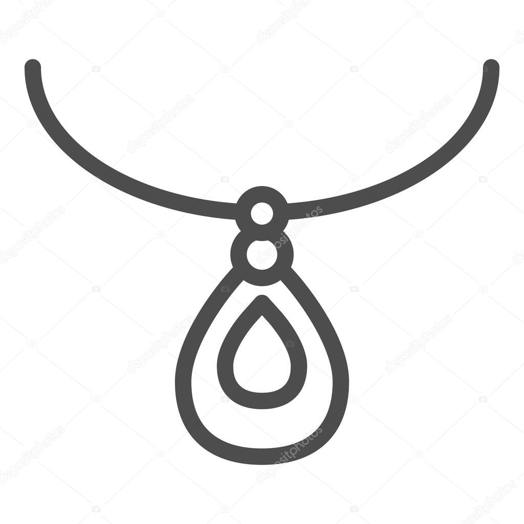 Pendant line icon. Necklace accessory vector illustration isolated on white. Jewelry outline style design, designed for web and app. Eps 10.