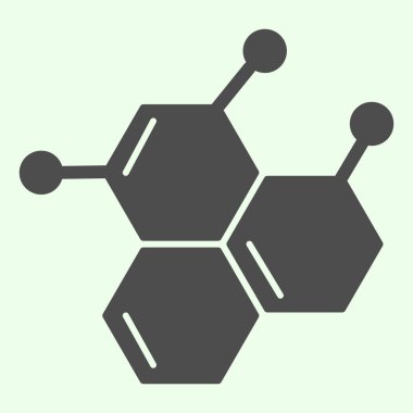 Kimyasal Formül katı simgesi. Atomik yapı ve moleküller beyaz zemin üzerinde glyph tarzı pictogram. Mobil konsept ve web tasarımı için bilim ve eğitim işaretleri. Vektör grafikleri.