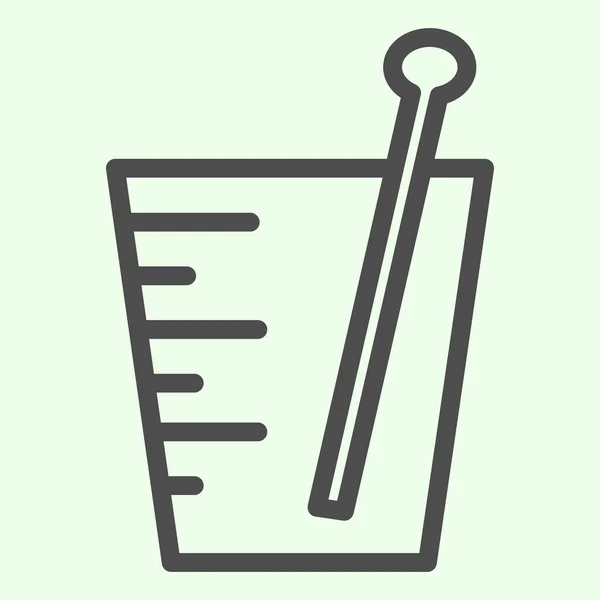 Ícone de linha de análise de teste de urina. laboratório copo esboço estilo pictograma no fundo branco. Química e biologia sinaliza para o conceito móvel e web design. Gráficos vetoriais . — Vetor de Stock