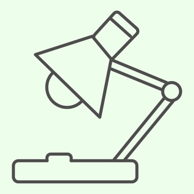 Ofis lambası okuma ikonu. Eğitim için masa lambası ve beyaz arkaplanda resim çizimi. Mobil konsept ve web tasarımı için organizasyon ekipmanı işaretleri. Vektör grafikleri.