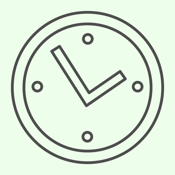 Bürouhr Thin Line Icon. Runde Retro-Wanduhr umreißt Stil-Piktogramm auf weißem Hintergrund. Geschäftsuhr für mobiles Konzept und Webdesign. Vektorgrafik. — Stockvektor