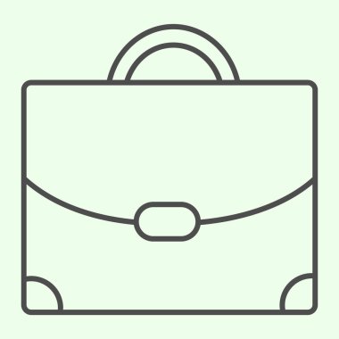 Evrak çantası ince çizgi simgesi. İş adamı kişisel durumu beyaz arka planda resim çizimi. Mobil konsept ve web tasarımı için profesyonel ofis çantası taşıyın. Vektör grafikleri.