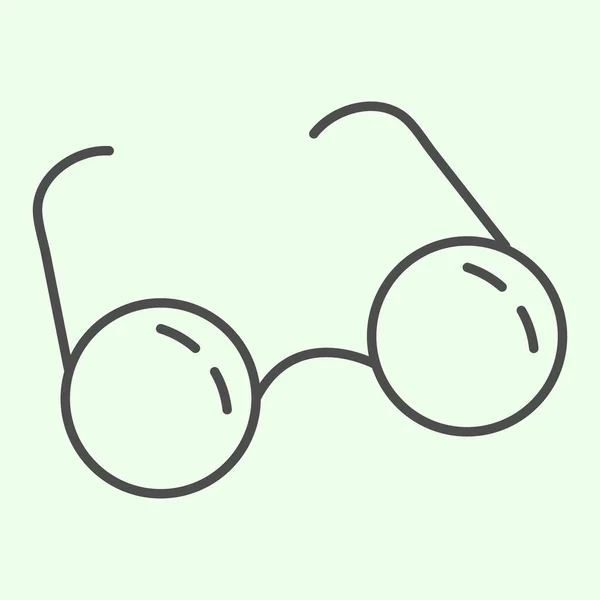 Brille dünne Linie Symbol. Runde Retro-Brillen umreißen das Stil-Piktogramm auf weißem Hintergrund. Optische Brillen für Bildung, Studium und Lesen für mobiles Konzept und Webdesign. Vektorgrafik. — Stockvektor