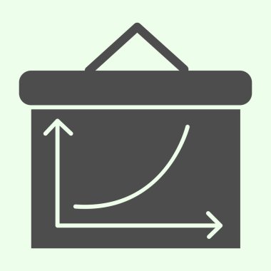 Grafik tahtası simgesi. Business Growing Chart Sunum Panosu, beyaz arkaplanda resim çizimi. Mobil konsept ve web tasarımı için geliştirme ve teknoloji. Vektör grafikleri.