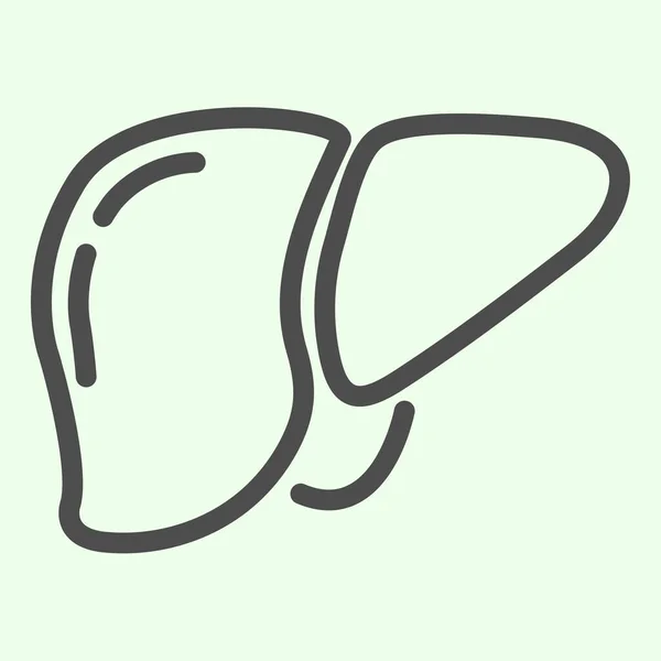 Icono de línea hepática. Órgano del cuerpo del hígado humano delinear pictograma estilo sobre fondo blanco. Signos de anatomía y órganos para el concepto móvil y el diseño web. Gráficos vectoriales . — Archivo Imágenes Vectoriales
