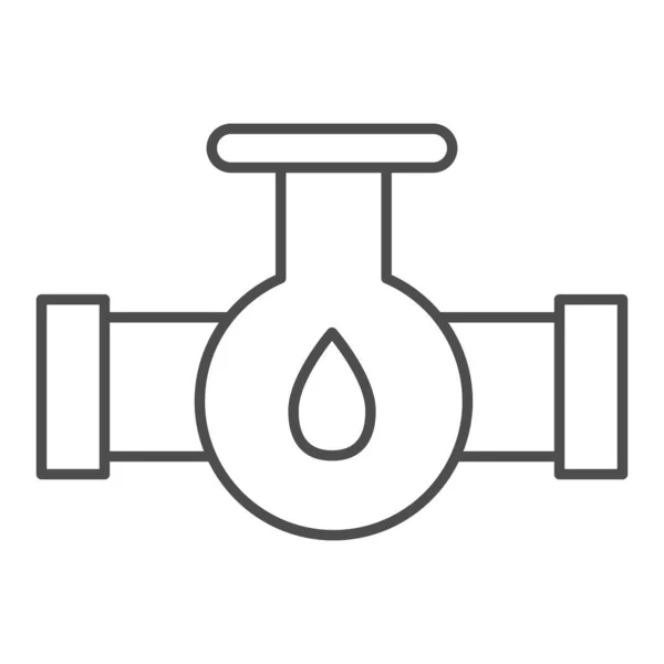 Tubo olio icona linea sottile. Tubo e olio segno goccia, benzina tronco industriale con carburante. Concetto di progettazione vettoriale dell'industria petrolifera, pittogramma di stile contorno su sfondo bianco . — Vettoriale Stock