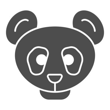 Pandanın baş simgesi. Basit siluet, bambu Asya ayısı. Hayvanlar için vektör tasarımı konsepti, beyaz arka planda glifli resim, web ve uygulama için kullan. Eps 10.