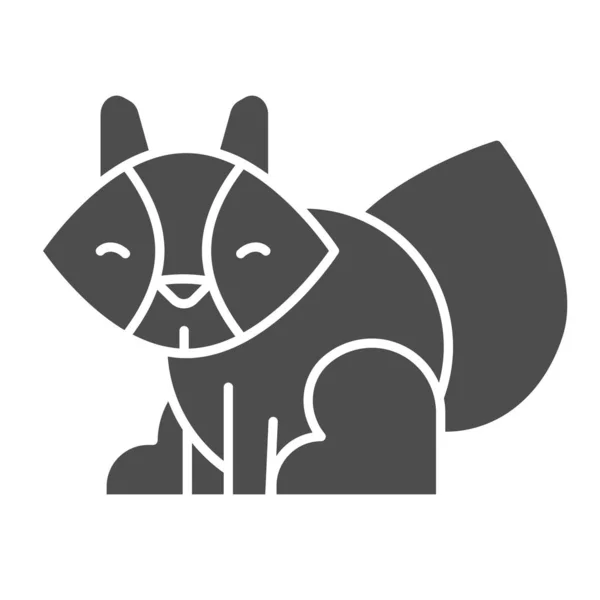 Wasbeer solide icoon. Zittend bos dier silhouet. Dieren vector ontwerp concept, glyph stijl pictogram op witte achtergrond, gebruik voor web en app. Eps 10. — Stockvector