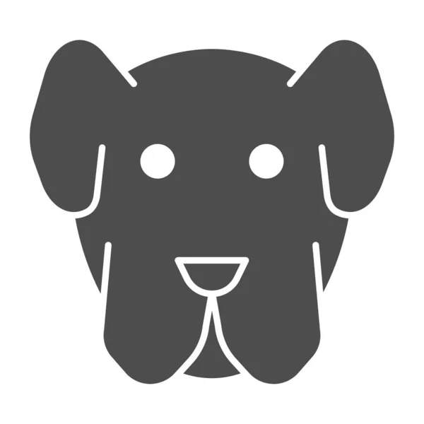 Kutya szájkosár szilárd ikon. Minimális háziállat arc szimbólum, kiskutya fej forma. Állatok vektor tervezési koncepció, glyph stílusú piktogram fehér háttér, használata web és alkalmazás. 10. rész. — Stock Vector