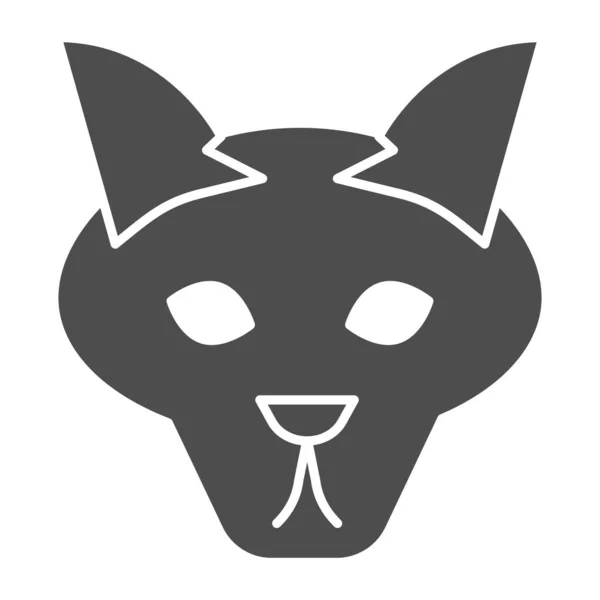 Ícone sólido de cabeça de lobo. Coiote, cara de animal selvagem, silhueta simples. Conceito de design vetorial de animais, pictograma de estilo glifo em fundo branco, uso para web e aplicativo. Eps 10 . —  Vetores de Stock