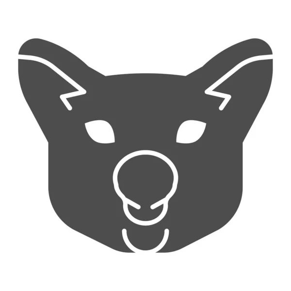 Koala hoofd solide pictogram. Schattig simpel dierengezicht silhouet. Dieren vector ontwerp concept, glyph stijl pictogram op witte achtergrond, gebruik voor web en app. Eps 10. — Stockvector