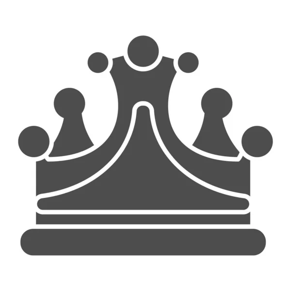Kroon stevig pictogram. Koninklijke decoratie vector illustratie geïsoleerd op wit. Sieraden glyph stijl ontwerp, ontworpen voor web en app. Eps 10. — Stockvector