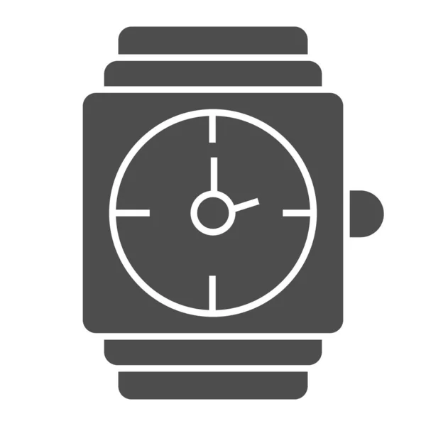 Reloj de muñeca icono sólido. Ilustración del vector del reloj de oro aislado en blanco. Diseño de estilo glifo de joyería para hombres, diseñado para web y aplicación. Eps 10 . — Vector de stock