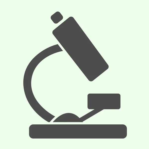 Microscoop stevig icoon. Biologie wetenschap laboratorium tool glyph stijl pictogram op witte achtergrond. Chemie en microbiologie apparatuur voor mobiele concept en web design. vectorgrafieken. — Stockvector