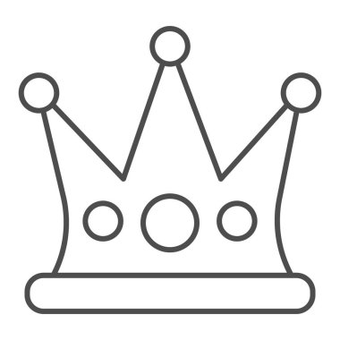 Taç ince çizgi simgesi. Parti dekorasyonu diyabeti. Festive Event and Show vektör tasarımı konsepti, beyaz arka planda ana hatlı resim çizimi, web ve uygulama için kullan. Eps 10.