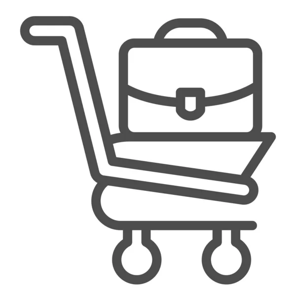 Çanta çizgisi ikonlu alışveriş arabası. Çantalı market arabası, portföy. Ticari vektör tasarımı konsepti, beyaz arka planda taslak biçim piktogramı, web ve uygulama için kullanım. Eps 10. — Stok Vektör