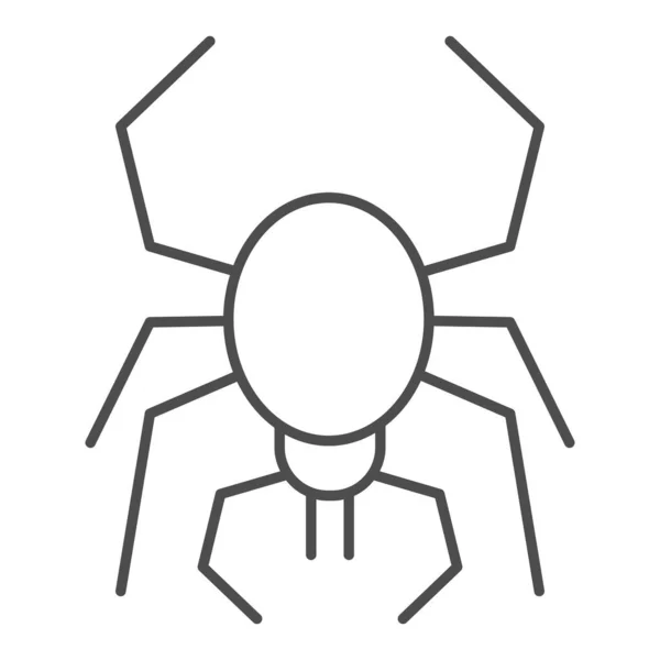 Spider dunne lijn pictogram. Enge spinachtige insecten. Halloween party vector ontwerp concept, outline stijl pictogram op witte achtergrond. — Stockvector