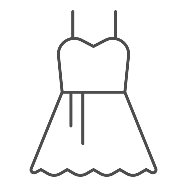 Party Kleid dünne Linie Symbol. Weibliche Abendmode. Feier-Vektor-Designkonzept, Umriss-Stil-Piktogramm auf weißem Hintergrund, Verwendung für Web und App. Eps 10. — Stockvektor
