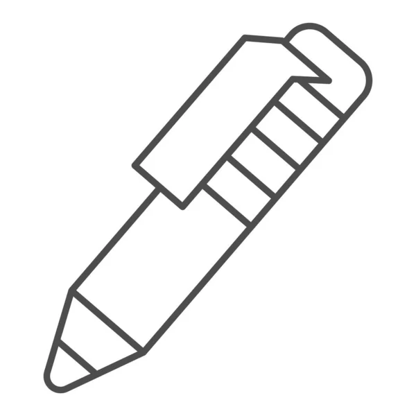 Піктограма тонкої лінії маркерної ручки. Написання символу інструменту, контурна піктограма стилю на білому тлі. Офісний знак або знак для мобільної концепції та веб-дизайну. Векторна графіка . — стоковий вектор