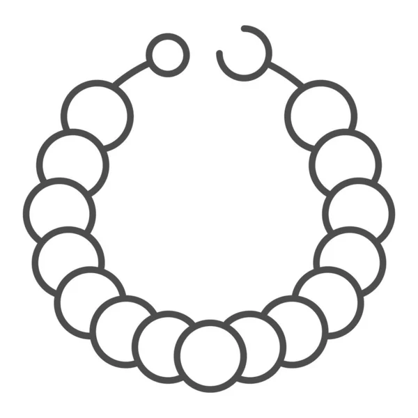 Collier perle fine ligne icône. Collier sur mannequin illustration vectorielle isolé sur blanc. Conception de style de contour de bijoux, conçu pour le web et l'application. Eps 10 . — Image vectorielle