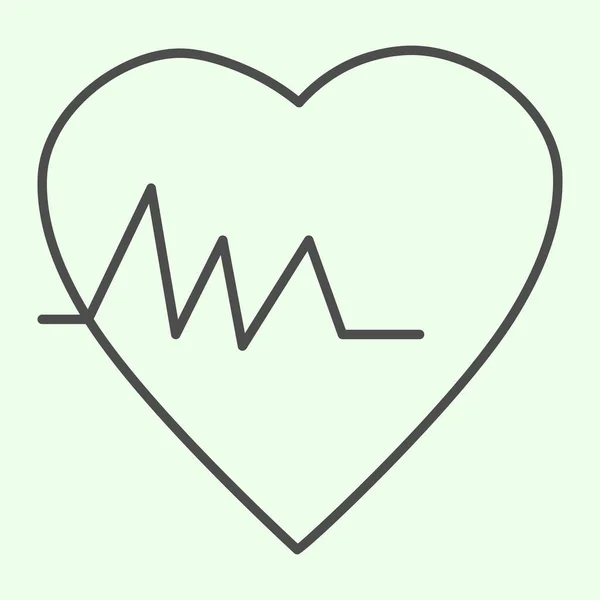 Health heart thin line icon. Heartbeat cardiogram and rate outline style pictogram on white background. Life trace, medicine and pulse signs for mobile concept and web design. Vector graphics. — Stock Vector