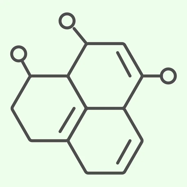 Formula chimica icona linea sottile. Struttura atomica e molecole delineano pittogramma di stile su sfondo bianco. Segnali scientifici ed educativi per il concetto mobile e il web design. Grafica vettoriale . — Vettoriale Stock