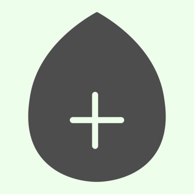 Kana bulanmış ikon. Kan damlasını beyaz arka planda çapraz glifli resim grafiği ile donatın. Mobil konsept ve web tasarımı için kimya ve tıp işaretleri. Vektör grafikleri.