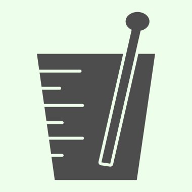 İdrar testi ikonu sağlam. Beyaz arka planda laboratuvar beher kabı resmi. Mobil konsept ve web tasarımı için kimya ve biyoloji işaretleri. Vektör grafikleri.