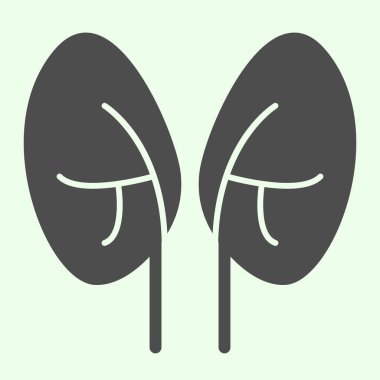 Böbrekler sağlam bir ikon. Beyaz arka planda bir çift insan böbreği kabartma şekli. Mobil konsept ve web tasarımı için anatomi ve organlar işaretleri. Vektör grafikleri.