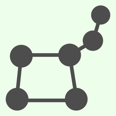 Yıldız takımyıldızı katı simgesi. Beyaz arkaplanda Büyük Ayı takımyıldızı glifli resim grafiği. Mobil konsept ve web tasarımı için uzay ve astronomi işaretleri. Vektör grafikleri.