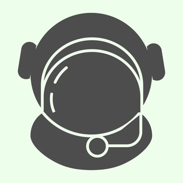 Pevná ikona skafandru. Astronautská helma s piktogramem ve stylu ochranného skla na bílém pozadí. Prostor a vesmír značky pro mobilní koncept a web design. Vektorová grafika. — Stockový vektor