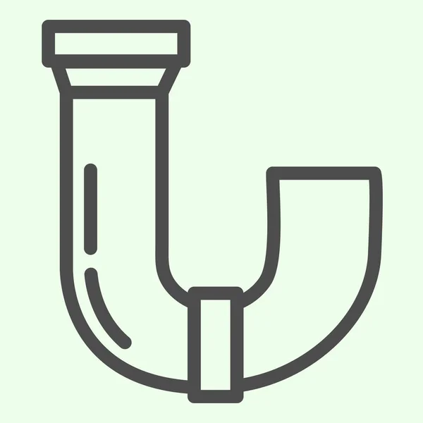 Een rioolbuis icoon. Drain sanitair waterleidingen omtrek stijl pictogram op witte achtergrond. Huis reparatie en bouw borden voor mobiele concept en web design. vectorgrafieken. — Stockvector