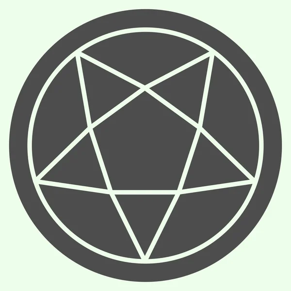 Pentagram solide icoon. Mystieke gotische vijfpuntige ster in cirkel glyph stijl pictogram op witte achtergrond. Occulte heksenceremonie pentacle voor mobiel concept en webdesign. vectorgrafieken. — Stockvector