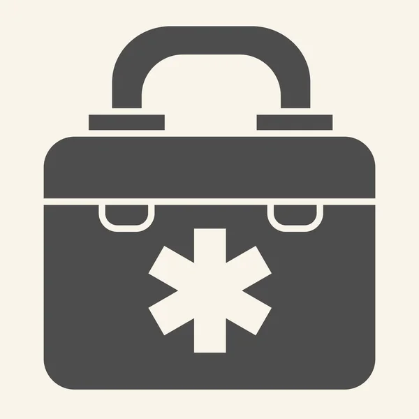 Tıbbi çanta sağlam bir ikon. Hastane doktoru, beyaz arka planda ilk yardım kutusu kabartması. Mobil konsept ve web tasarımı için ilaç sandığı ya da ilk yardım çantası. Vektör grafikleri. — Stok Vektör