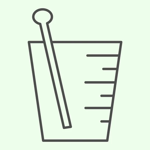 Urine test analyse dunne lijn pictogram. Laboratorium beker outline stijl pictogram op witte achtergrond. Chemie en biologie tekenen voor mobiel concept en web design. vectorgrafieken. — Stockvector