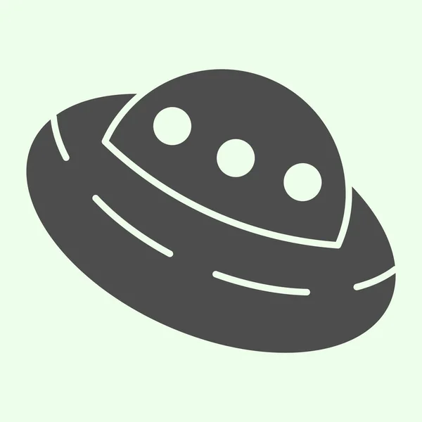 UFO 고체 아이콘. 외계 우주 외계인 비행접시 글 리프 스타일의 피토 그램 흰색 배경. 탐험 과 모바일 컨셉 과 웹 디자인에 대한 연구 신호입니다. 벡터 그래픽. — 스톡 벡터
