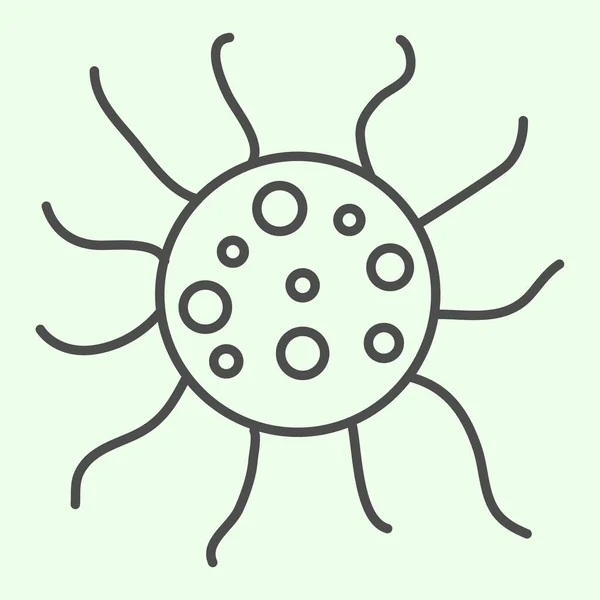 Virus tunn linje ikon. Biologi mikrob bakterie och groddar skissera stil piktogram på vit bakgrund. Vetenskaps- och mikrobiologiskyltar för mobila koncept och webbdesign. Vektorgrafik. — Stock vektor